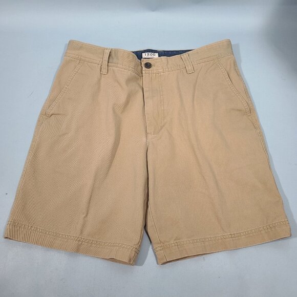 Izod 9" Kahki Shorts Men's Size 34 - Picture 1 of 8
